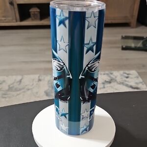 PHILADELPHIA EAGLECUSTOM STAINLESS DARK GREEN and WHITE Tumbler with Star Design